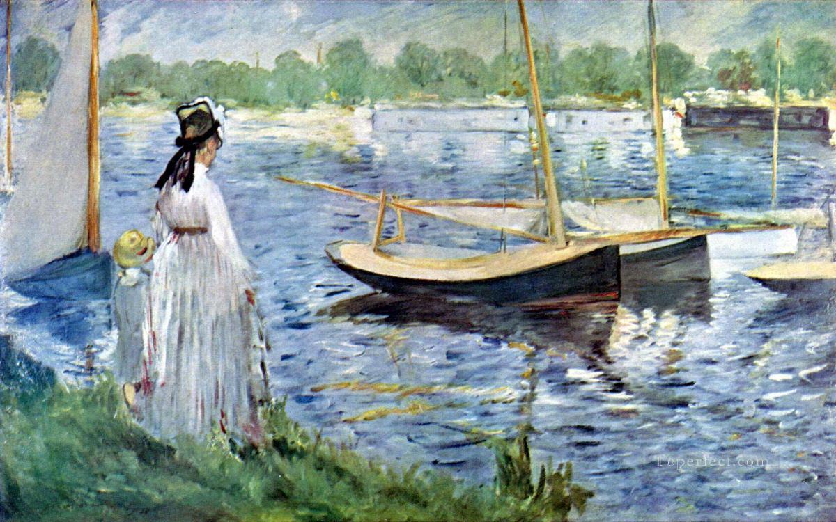 The Banks of the Seine at Argenteuil Eduard Manet Oil Paintings